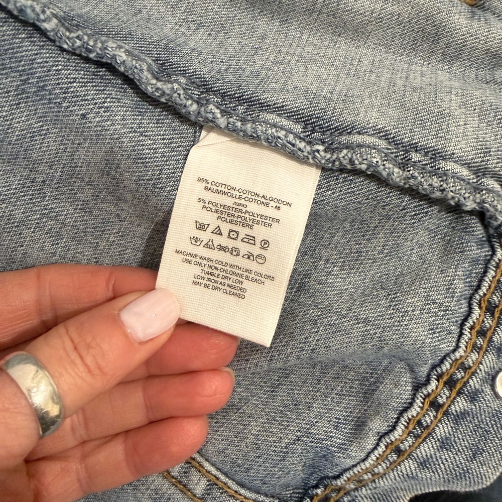 Free People 💕Light Blue Jean Jacket S - Picture 6 of 6